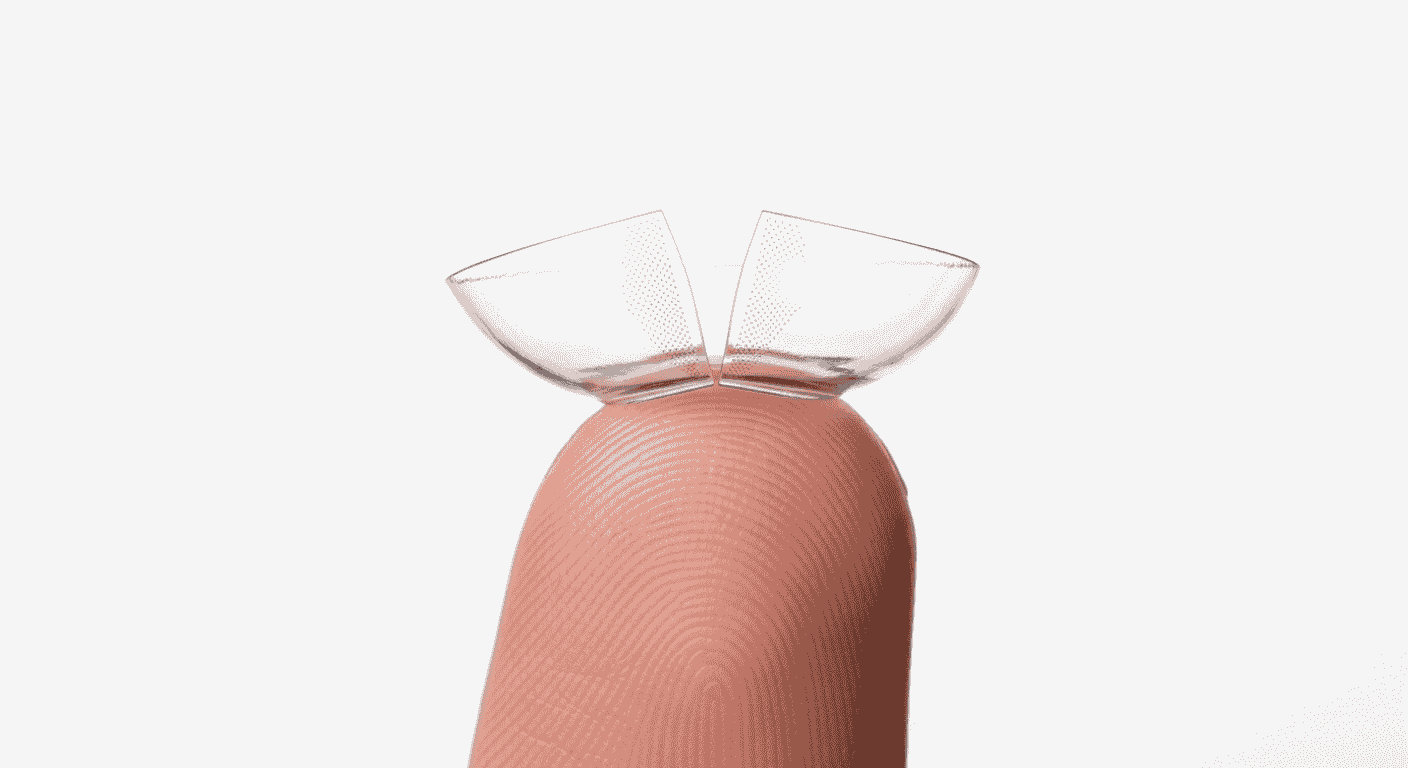 contact lenses split in half torn contact lenses