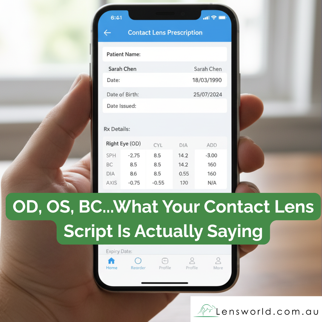 Lensworld.com.au OD, OS, BC...What Your Contact Lens Script Is Actually Saying